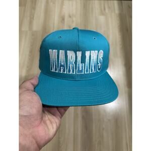 Vintage Annco Florida Marlins Hat Snapback MLB Blue Teal Gradient